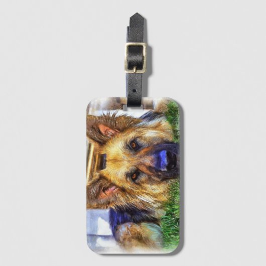 German Shepherd Bagagelabel (Voorkant (verticaal))
