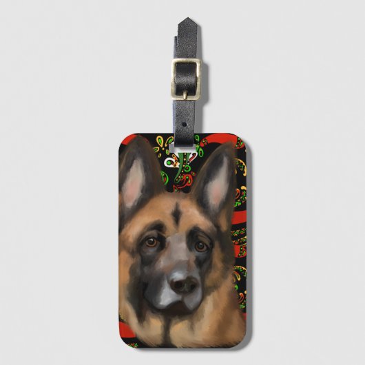 GERMAN SHEPHERD BAGAGELABEL (Voorkant (verticaal))