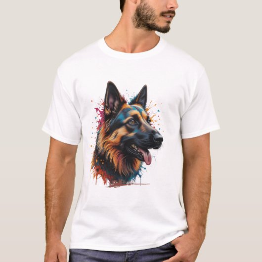 German Shepherd Banner Hondenliefhebber T-shirt (Voorkant)