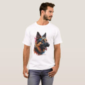 German Shepherd Banner Hondenliefhebber T-shirt (Voorkant volledig)