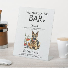 German Shepherd Bar Reclamebord Met Voetstuk