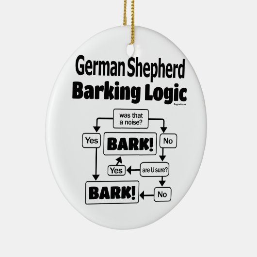 German Shepherd Barking Logic Keramisch Ornament (Rechts)