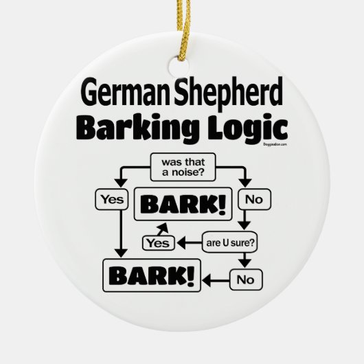 German Shepherd Barking Logic Keramisch Ornament (Voorkant)