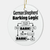 German Shepherd Barking Logic Keramisch Ornament (Links)