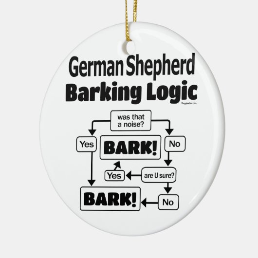 German Shepherd Barking Logic Keramisch Ornament (Links)