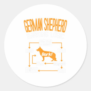 German Shepherd Barking Logic Ronde Sticker