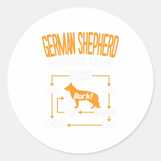 German Shepherd Barking Logic Ronde Sticker (Voorkant)
