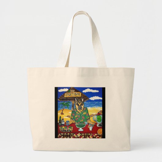 German Shepherd Bartender Grote Tote Bag (Voorkant)