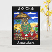 German Shepherd Bartender Kaart (Gele Bloem)