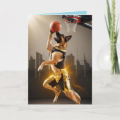 German Shepherd Basketball Kaart (Voorkant)