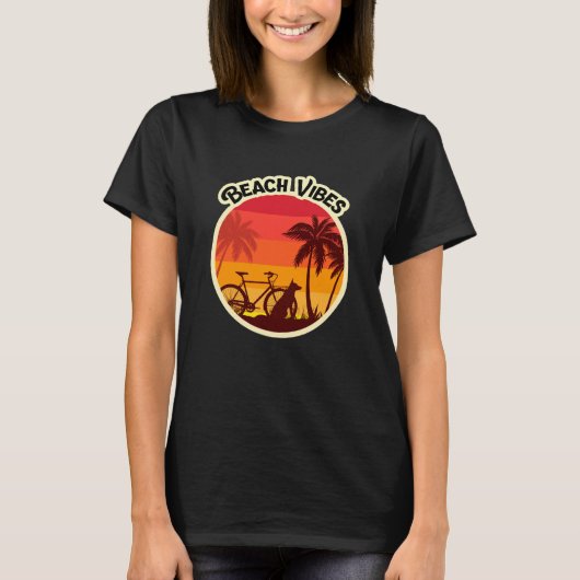 German Shepherd Beach Vibes Long T-shirt (Voorkant)