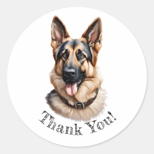 German Shepherd Bedankt! Stickers (Voorkant)
