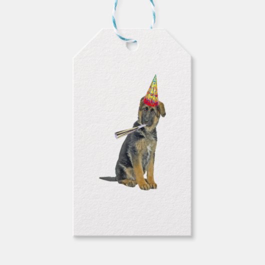 German Shepherd Birthday Cadeaulabel (Voorkant)