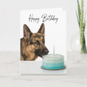 German Shepherd Birthday Cake Inspector Kaart (Voorkant)