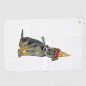 German Shepherd Birthday Golfhanddoek (Horizontaal)