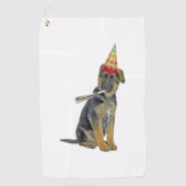 German Shepherd Birthday Golfhanddoek (Voorkant)
