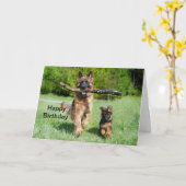 German Shepherd Birthday Kaart (Gele Bloem)