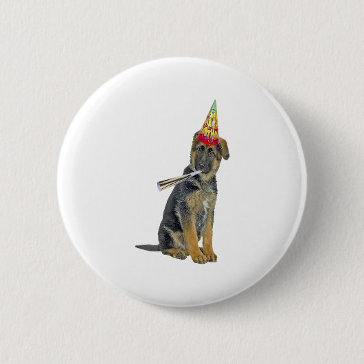 German Shepherd Birthday Ronde Button 5,7 Cm (Voorkant)