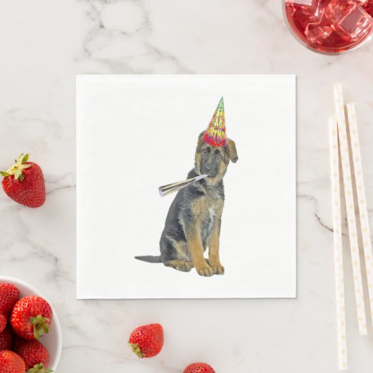 German Shepherd Birthday Servet (Insitu)