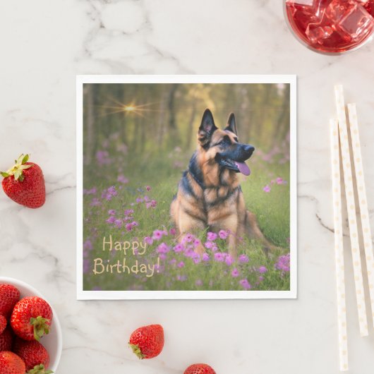 German Shepherd Birthday Servet (Insitu)
