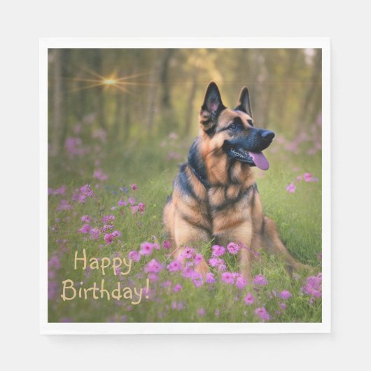 German Shepherd Birthday Servet (Voorkant)