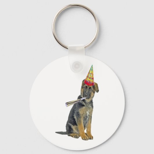 German Shepherd Birthday Sleutelhanger (Voorkant)