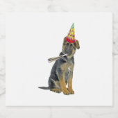 German Shepherd Birthday Sparkling Wijnetiket (Enkel label)