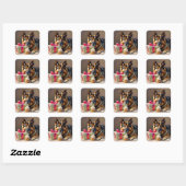 German Shepherd Birthday Vierkante Sticker (Vel)