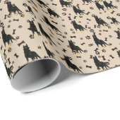 German Shepherd, Black Bandana Luggage Handle Wra Cadeaupapier (Rol Hoek)