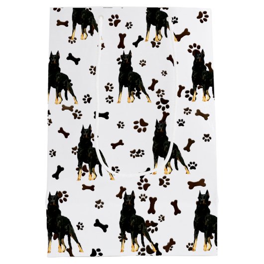 German Shepherd, Black Bandana Luggage Handle Wra Medium Cadeauzakje (Achterkant)