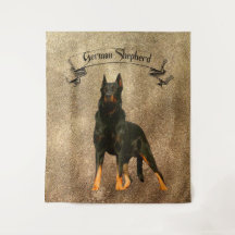 German Shepherd, Black Bandana Luggage Handle Wra