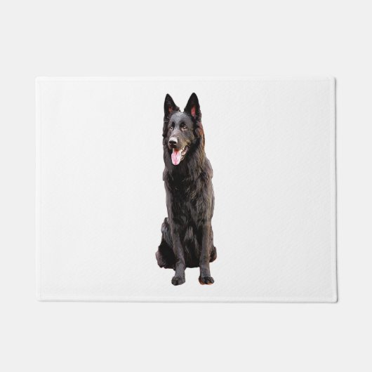 German Shepherd Black Dog Deurmat (Voorkant)