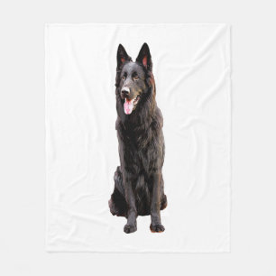 German Shepherd Black Dog Fleece Deken