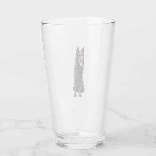 German Shepherd Black Dog Glas (Achterkant)