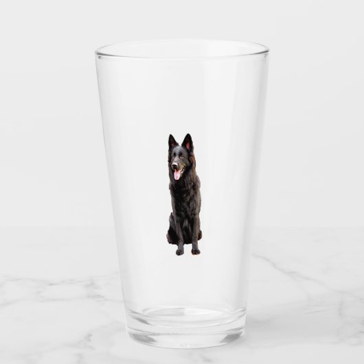 German Shepherd Black Dog Glas (Voorkant)
