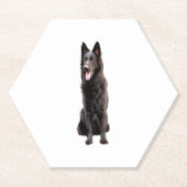 German Shepherd Black Dog Kartonnen Onderzetters (Voorkant)