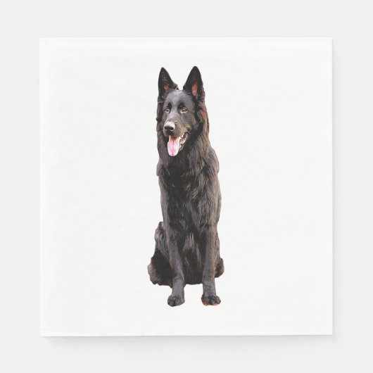 German Shepherd Black Dog Servet (Voorkant)