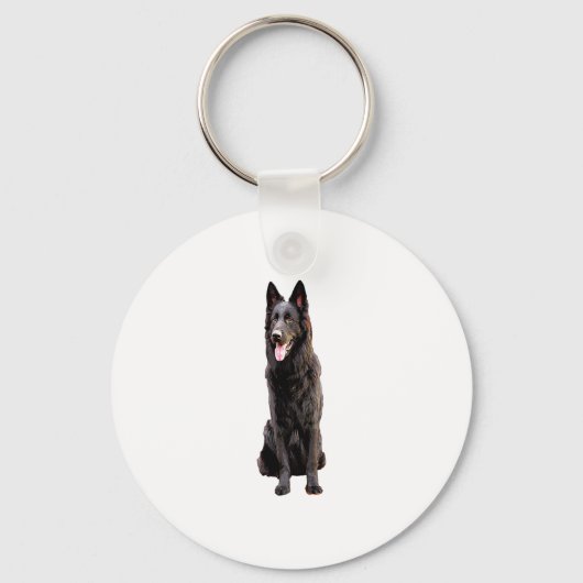 German Shepherd Black Dog Sleutelhanger (Voorkant)