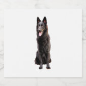 German Shepherd Black Dog Sparkling Wijnetiket (Enkel label)
