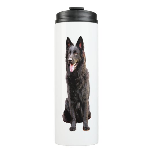 German Shepherd Black Dog Thermosbeker (Voorkant)