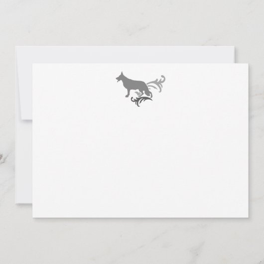 German Shepherd Black Silhouette Bedankkaart (Achterkant)