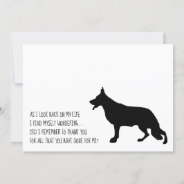 German Shepherd Black Silhouette Bedankkaart