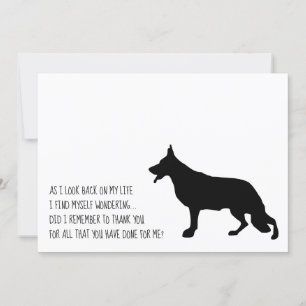 German Shepherd Black Silhouette Bedankkaart