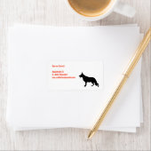 German Shepherd Black Silhouette Etiket (Insitu)