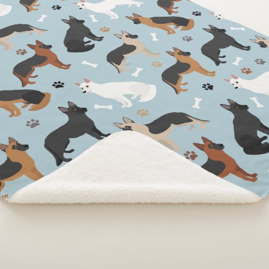 German Shepherd Botten and Paws Sherpa Blanket Deken (3/4)