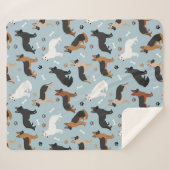 German Shepherd Botten and Paws Sherpa Blanket Deken (Voorkant (horizontaal))