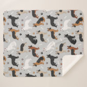 German Shepherd Botten and Paws Sherpa Blanket Sherpa Deken (Voorkant (horizontaal))