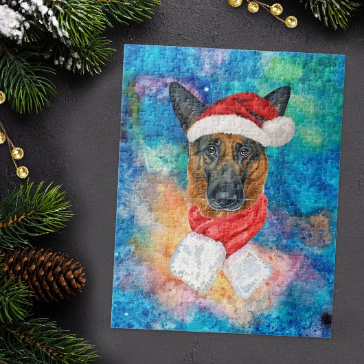 German Shepherd Breed Dog Kerstmis Legpuzzel