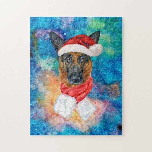 German Shepherd Breed Dog Kerstmis Legpuzzel (Verticaal)
