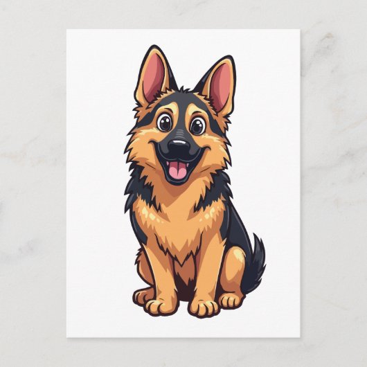 German Shepherd Briefkaart (Voorkant)